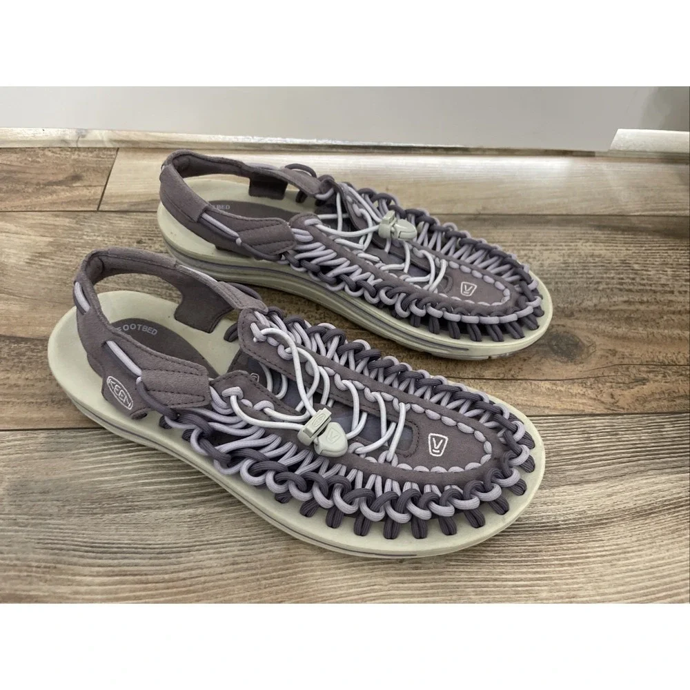 Woman's Keen Uneek Paracord Double Cord Hiking Sandals Water Shoes Sz 9.5 Purple